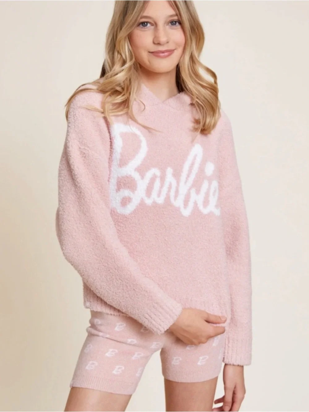 NWT Barefoot Dreams CozyChic Barbie Monogram Biker Shorts